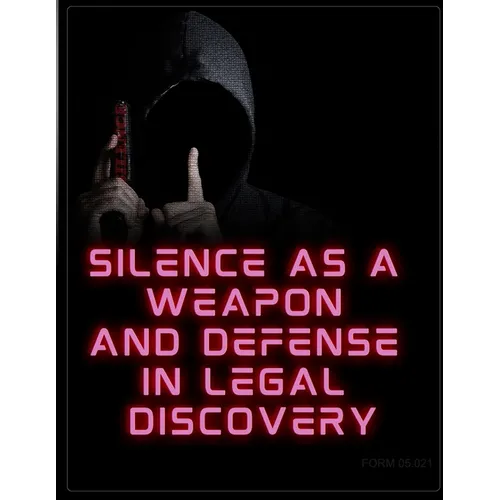 Silence as a Weapon and a Defense in Legal Discovery: Form #05.021